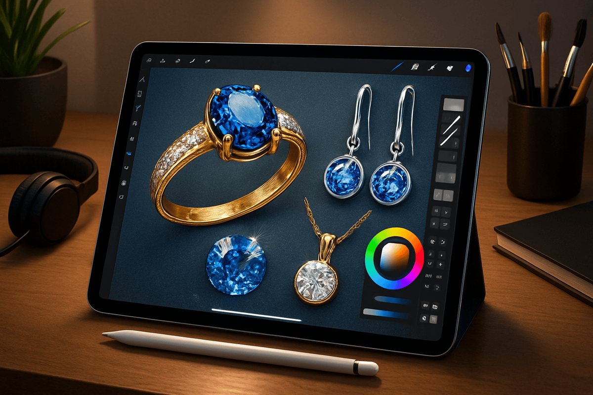 Procreate jewellery illustration example by R3 Jewel Academy