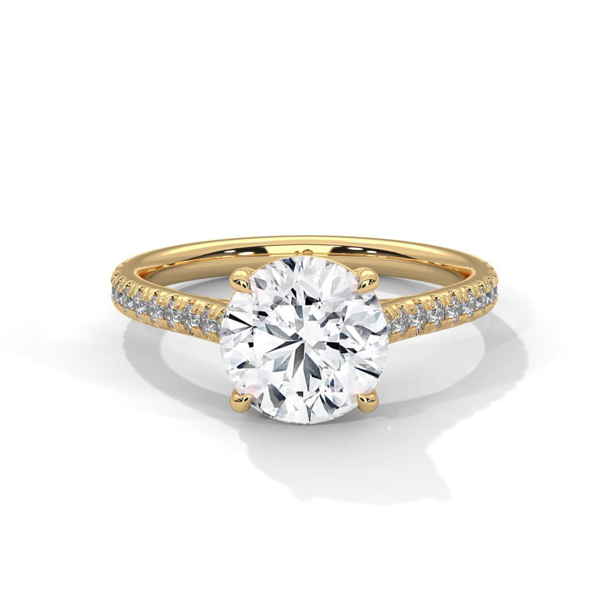 Yellow gold solitaire ring KeyShot render