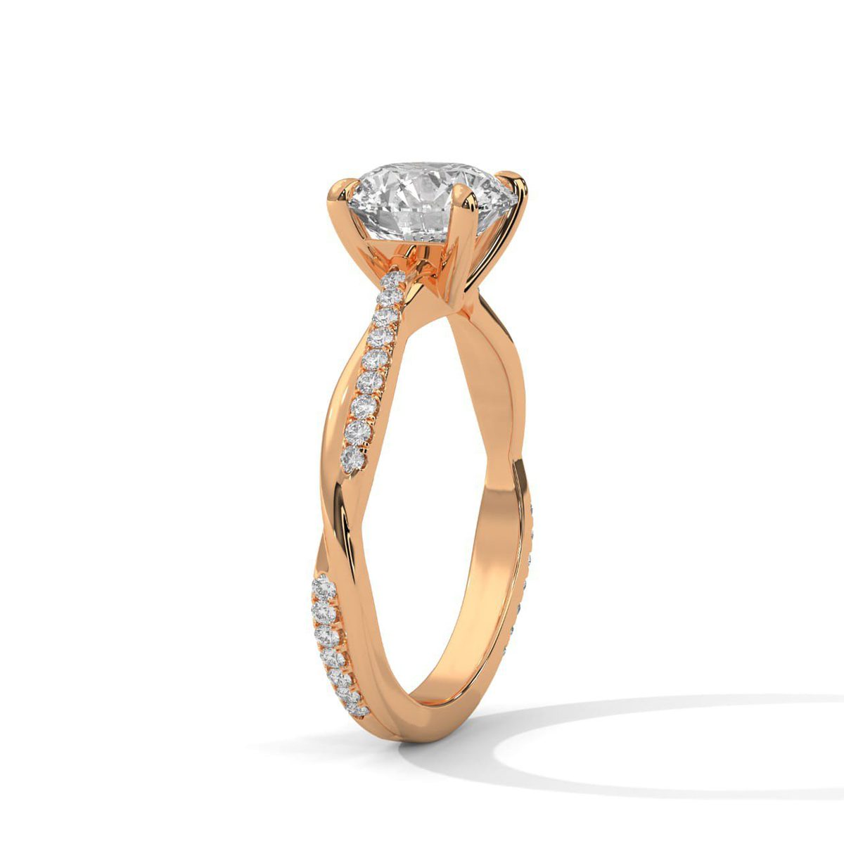 Rose gold engagement ring KeyShot render