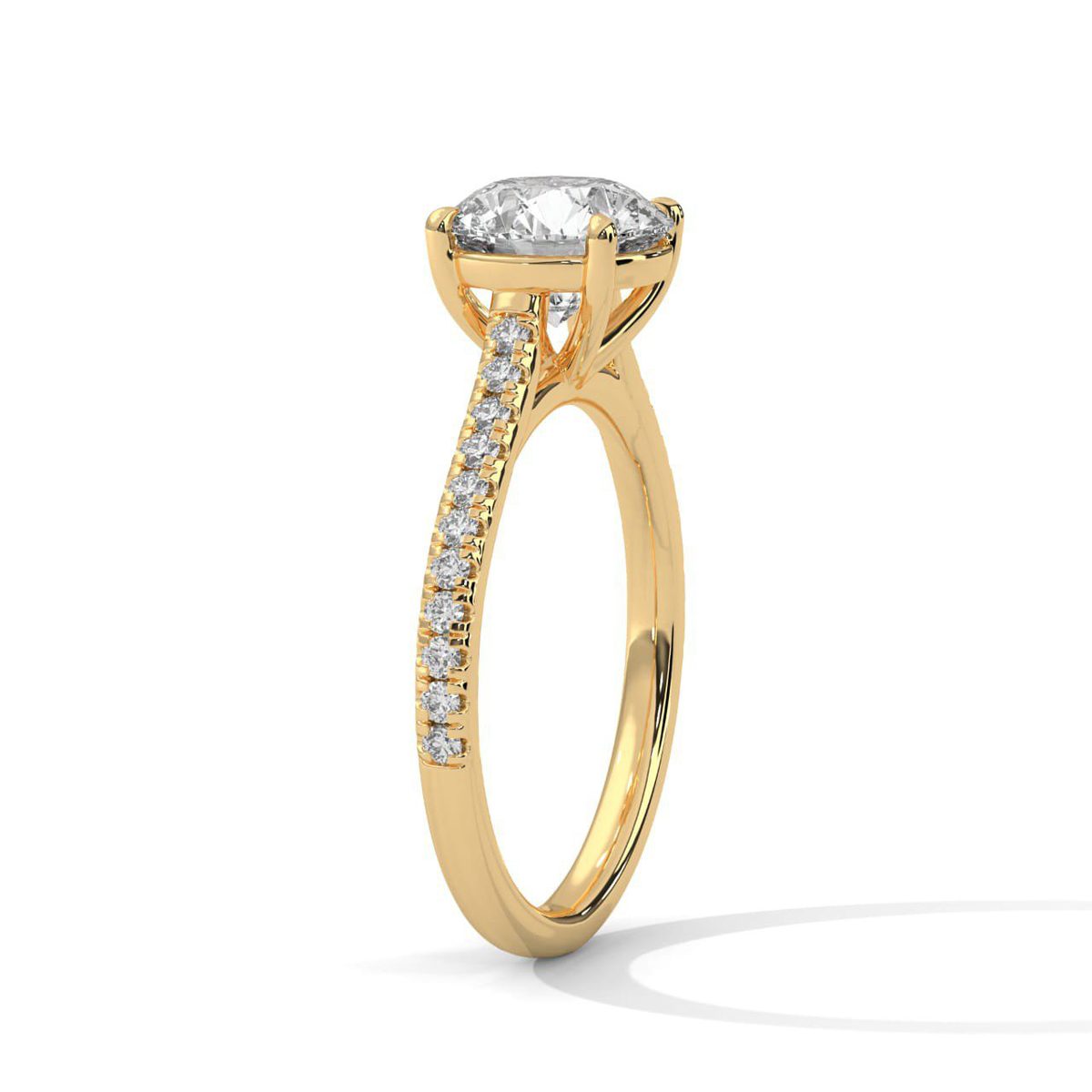 Pave solitaire ring KeyShot render